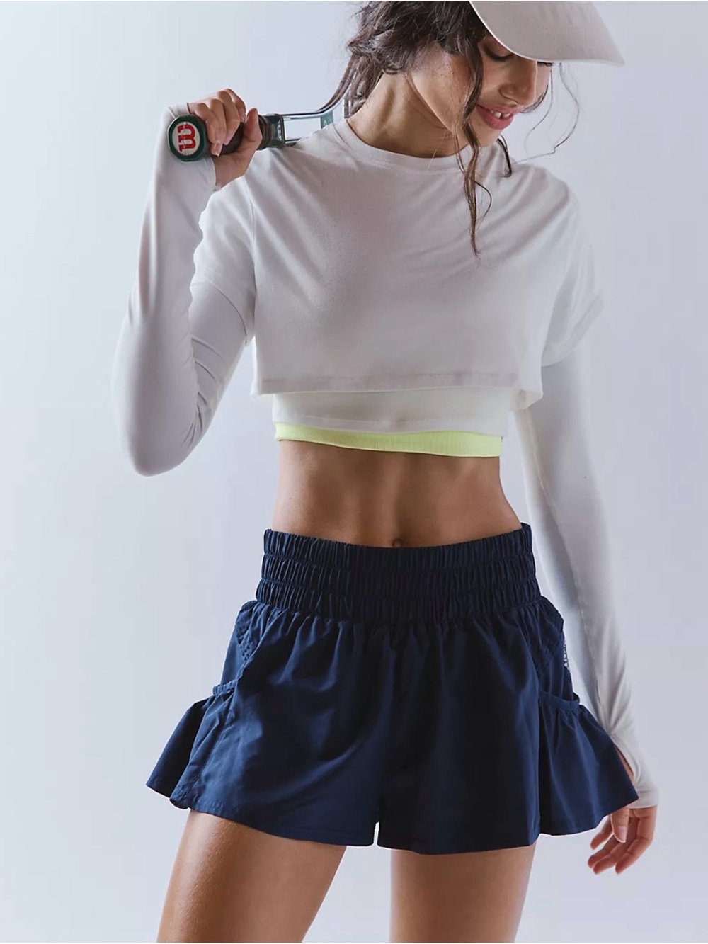 Free People get your flirt on short midnight navy small